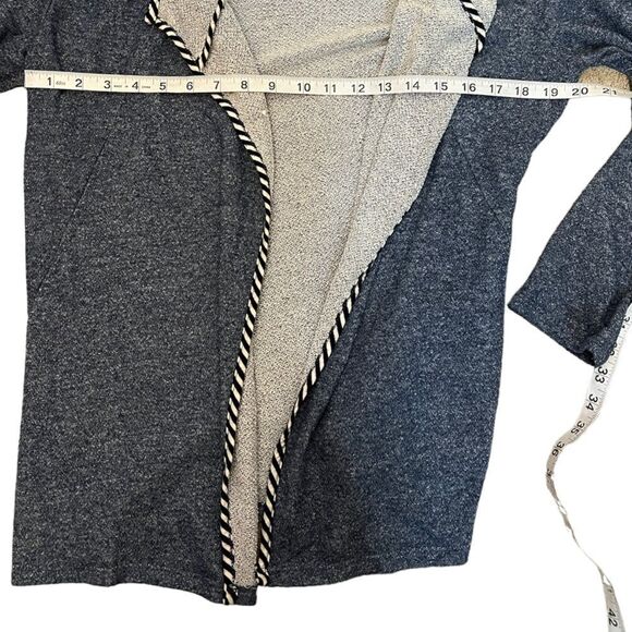 KENAR Jersey Knit Blue Loose Fit Hooded Open Cardigan M - Picture 5 of 9